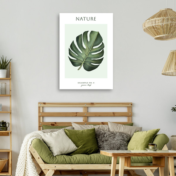 Feeby Obraz na płótnie, Zielony liść - Natura 40x60