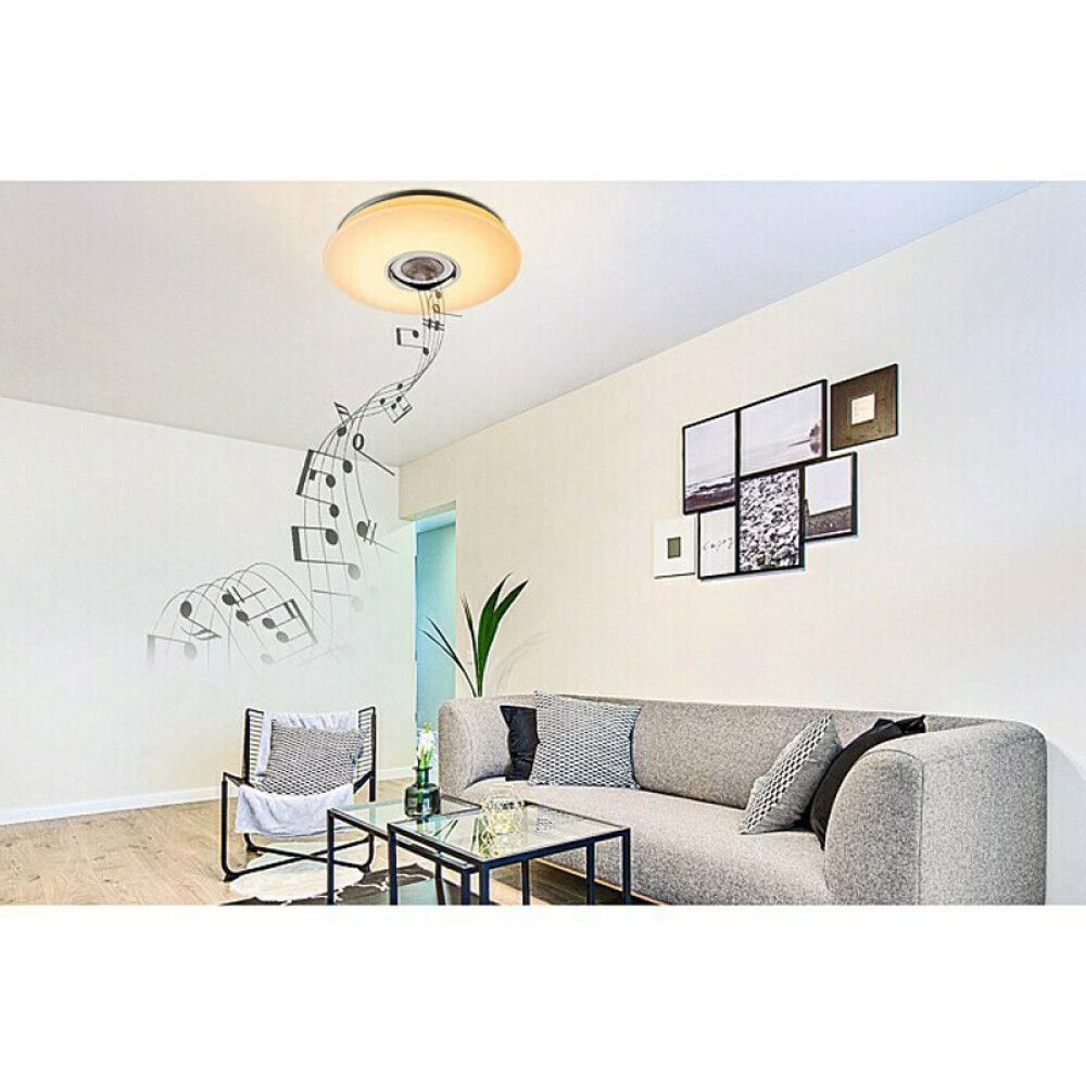 LED-PLAFOND MELODIA HØYTTALER Ø40CM HVIT