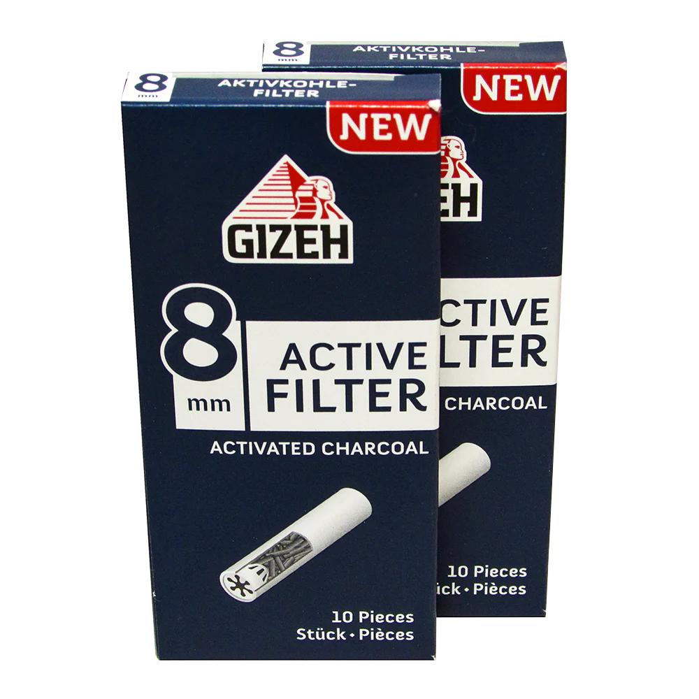 Gizeh Active Charcoal 10 x 8mm Filter Tips (Ceramic)