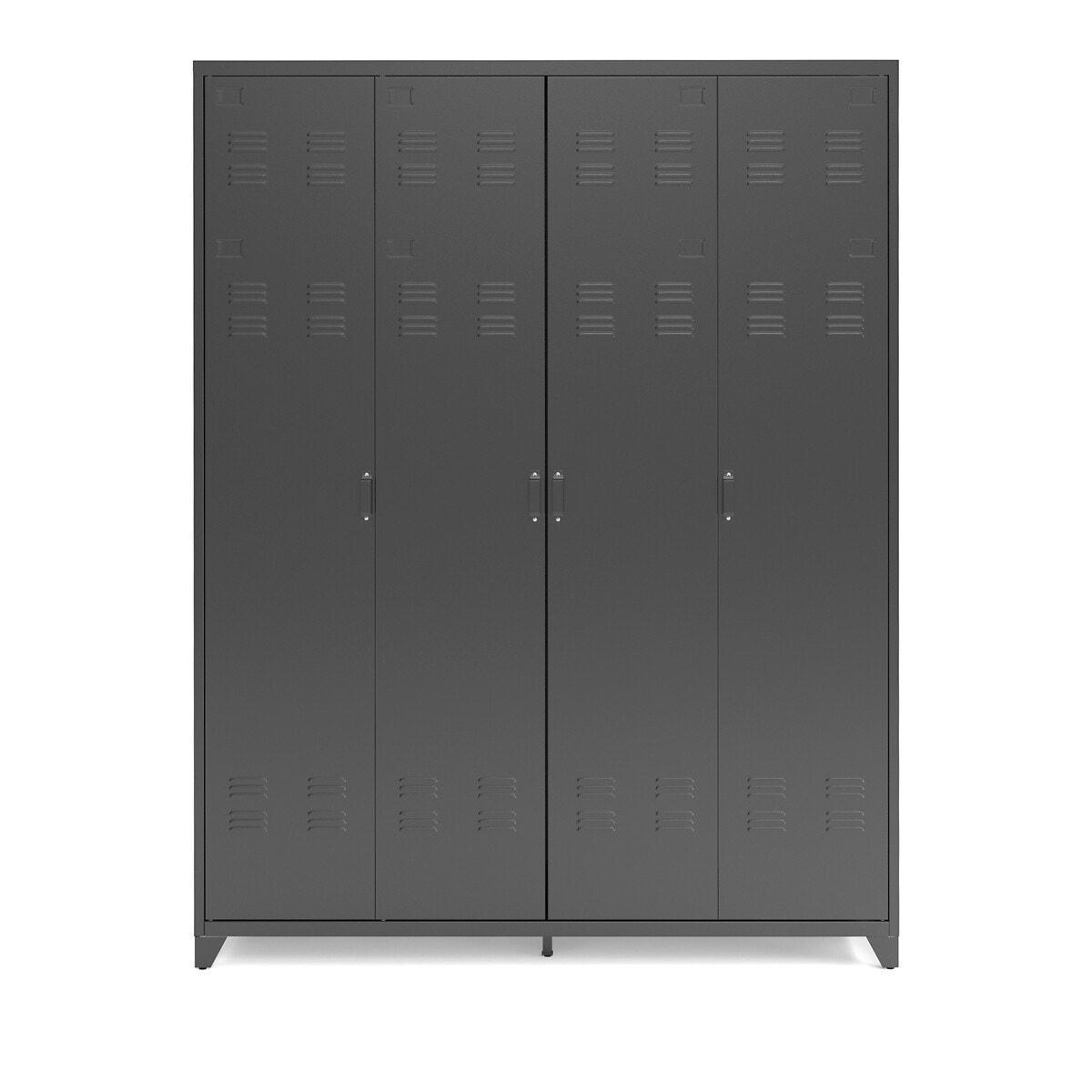 Armoire 4 portes en métal acier, Hiba