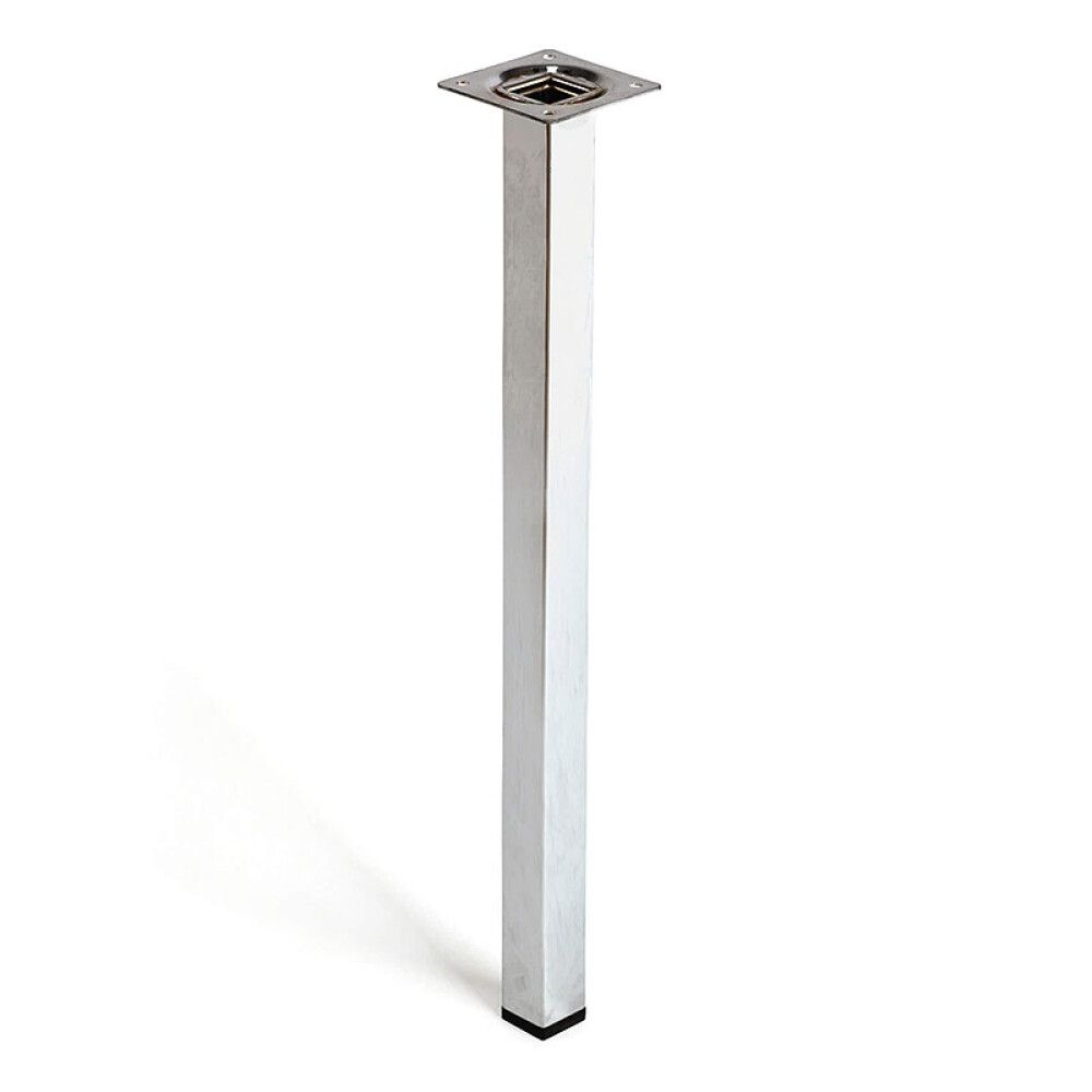 MØBELBEN REI STÅL 25X25X400MM BLANK KROM