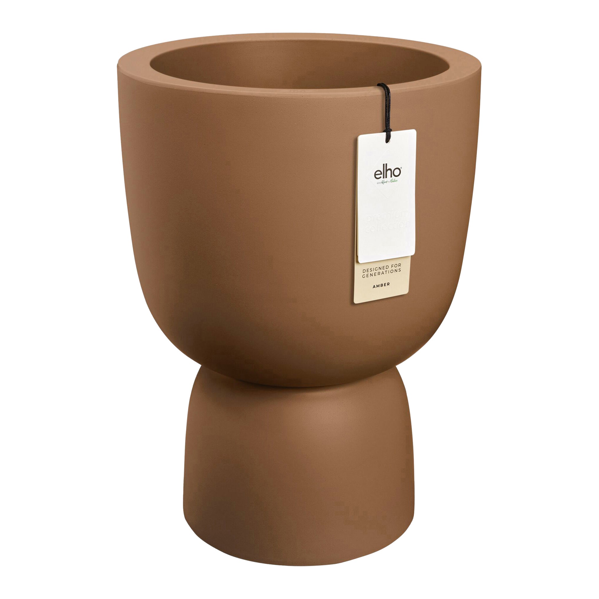 Elho Amber Coupe Round 41 - Karamel - L 41 x B x H 58 cm - Binnen en B