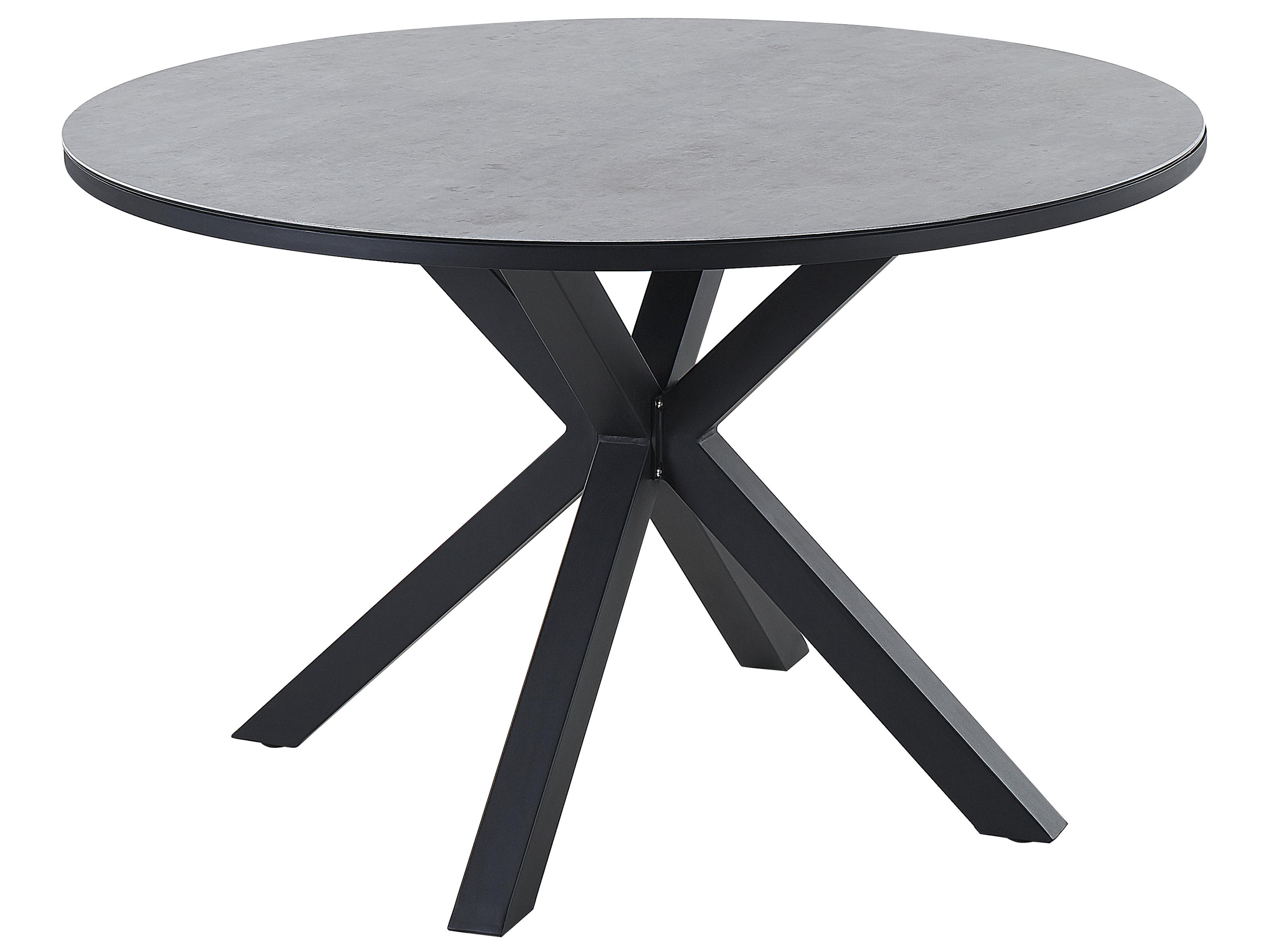 Garden Dining Set 4 Seater MALETTO/TAVIANO with Cushions Metal Grey/ Black