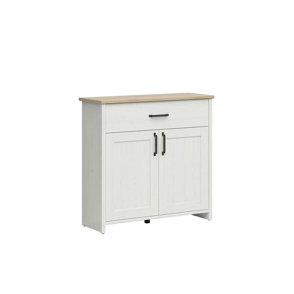 - Buffet 2 portes 1 tiroir blanc et naturel