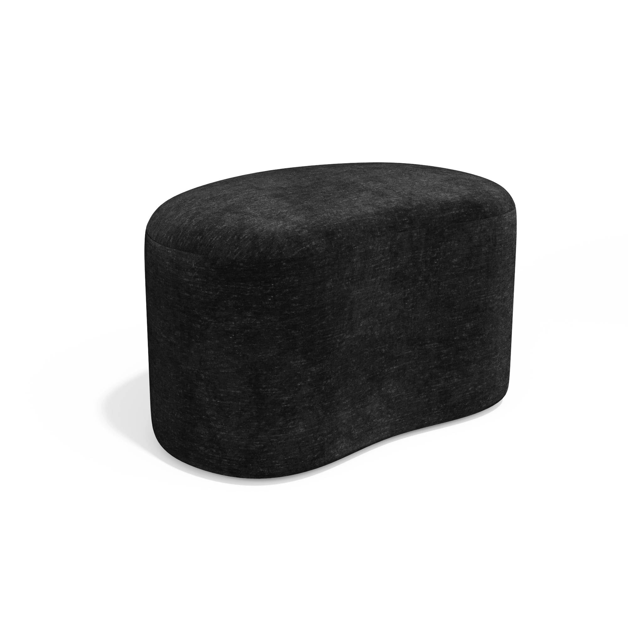 Sia Home - 60cm poef DUNE - fluweel zwart 60cm