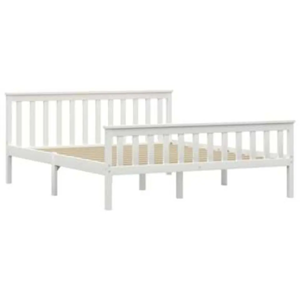 vidaXL - Tweepersoonsbed - Wit - Massief grenenhout - 160x200 cm