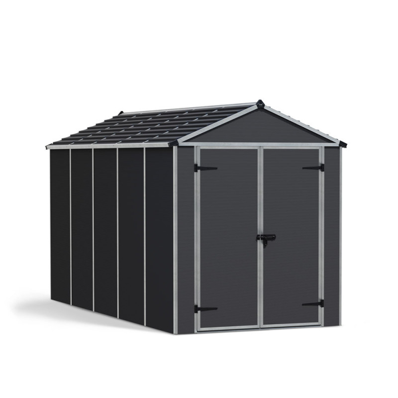 Abri de jardin en résine Rubicon gris 1,85 x 3,79 x 2,17 m CANOPIA