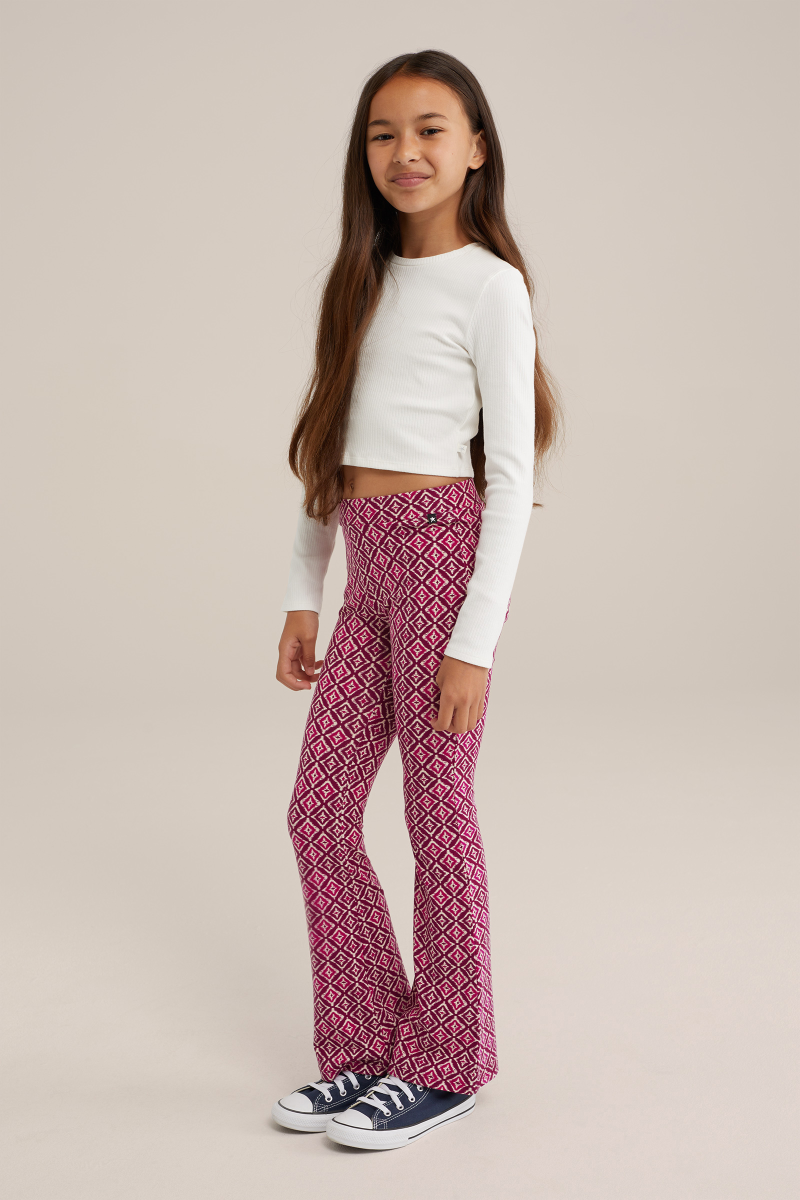 Meisjes flared legging met print