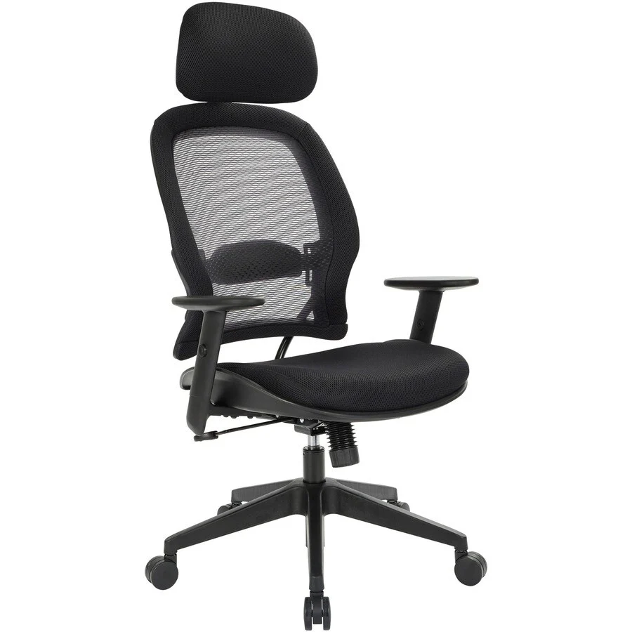 OSP Furniture Executive High-Back Chair, 27-1/2x28-1/2x56-1/4, Bla