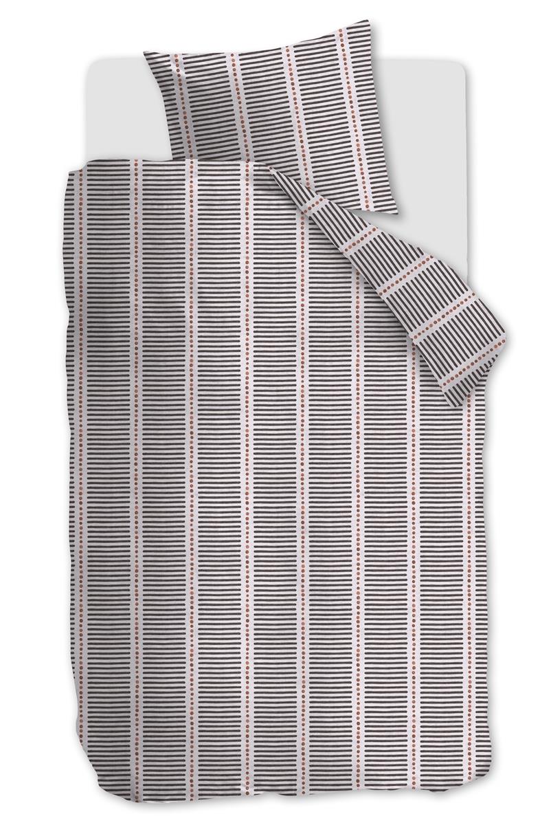 vtwonen Stip and Stripe dekbedovertrek - Eenpersoons - 140x200/220 cm - Blush