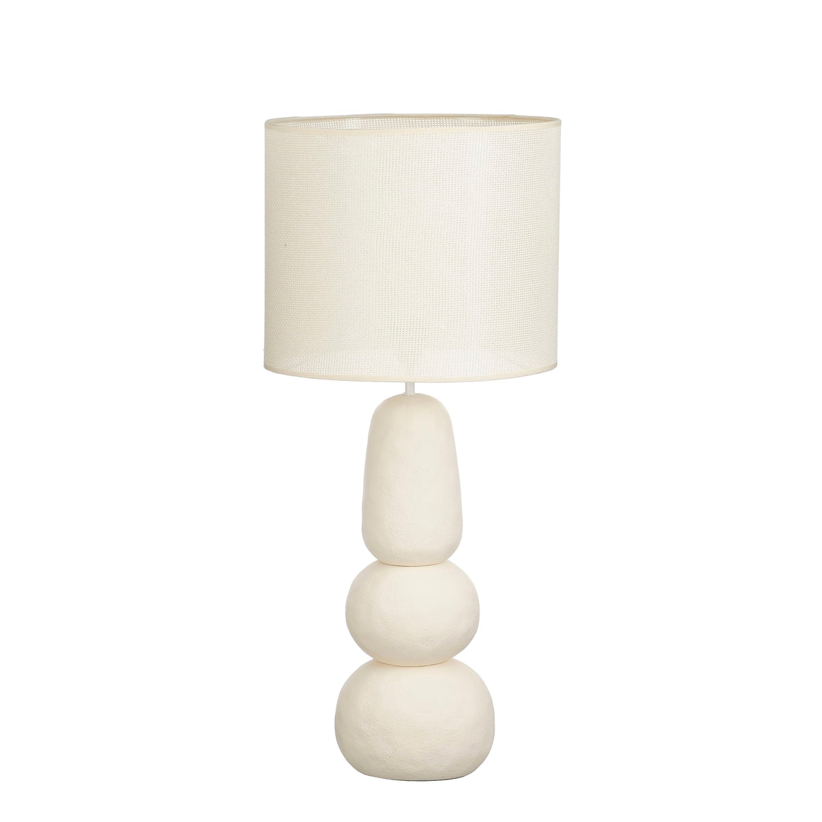 Mica Decorations Menko Tafellamp Woonkamer - Lamp Decoratief met Lampenkap - Bureaulamp Tafellampen Woonkamer - 84 x ⌀38 cm - 60W E27 IP20 - Cream