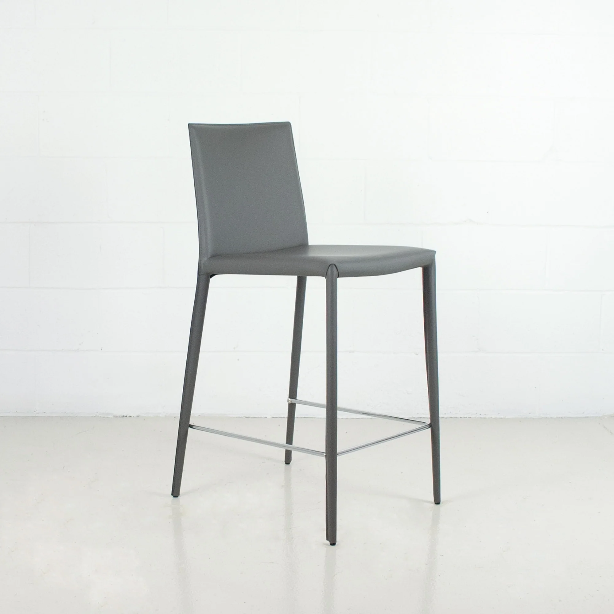 Prima Modern Leather & Metal Counter Stool - Contract Grade