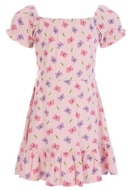 Younger Girls Pink Butterfly Dress