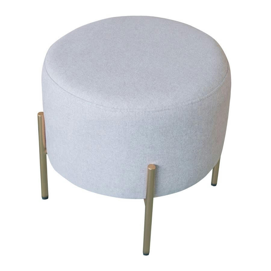 KATE - Pouf design rond en tissu beige