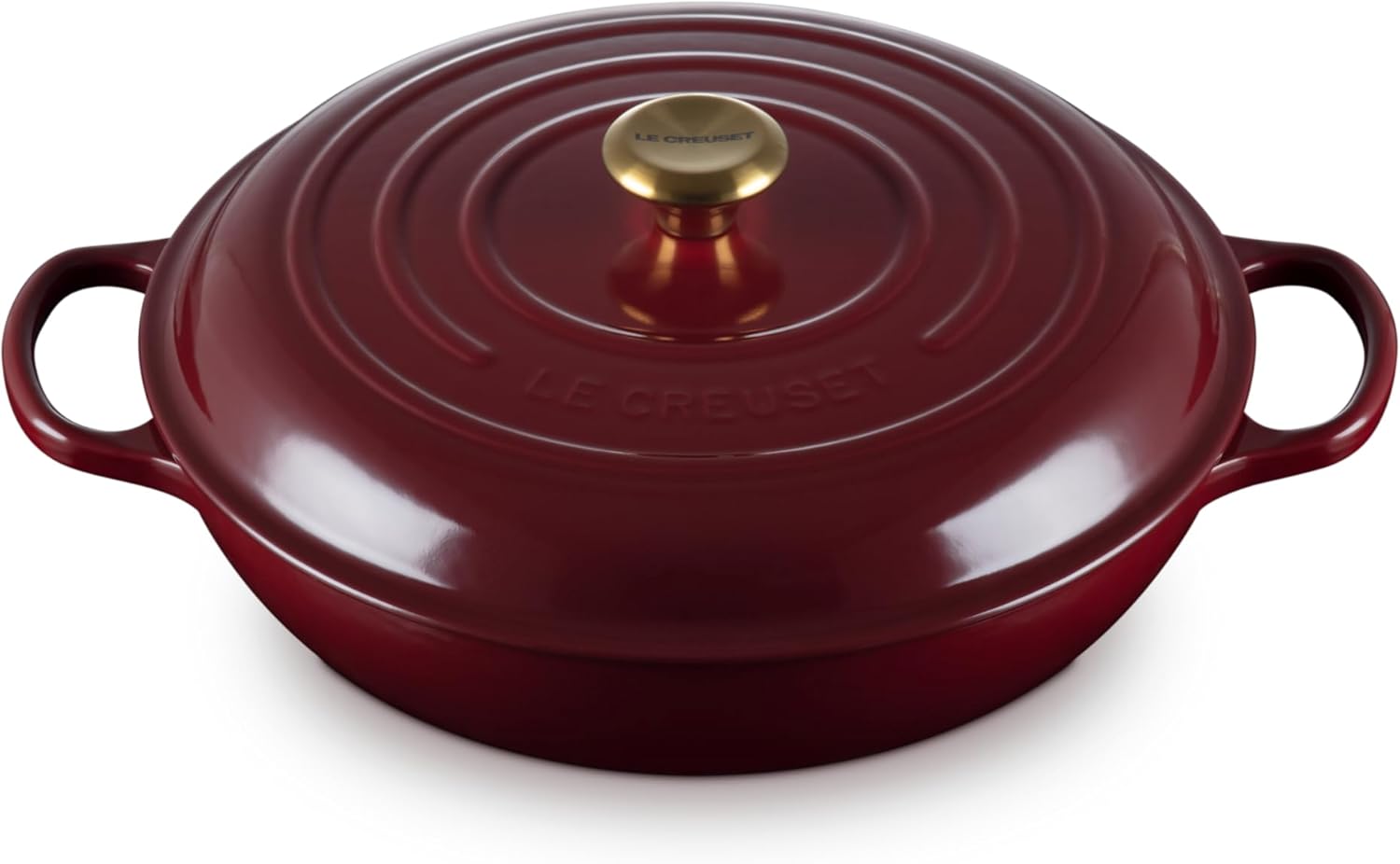 Le Creuset Enameled Cast Iron Signature Braiser, 3.5 qt., Garnet