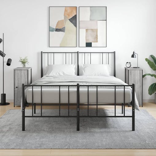 NNEVL Bedside Cabinets 2 pcs Grey Sonoma 32x42x80 cm Engineered Wood