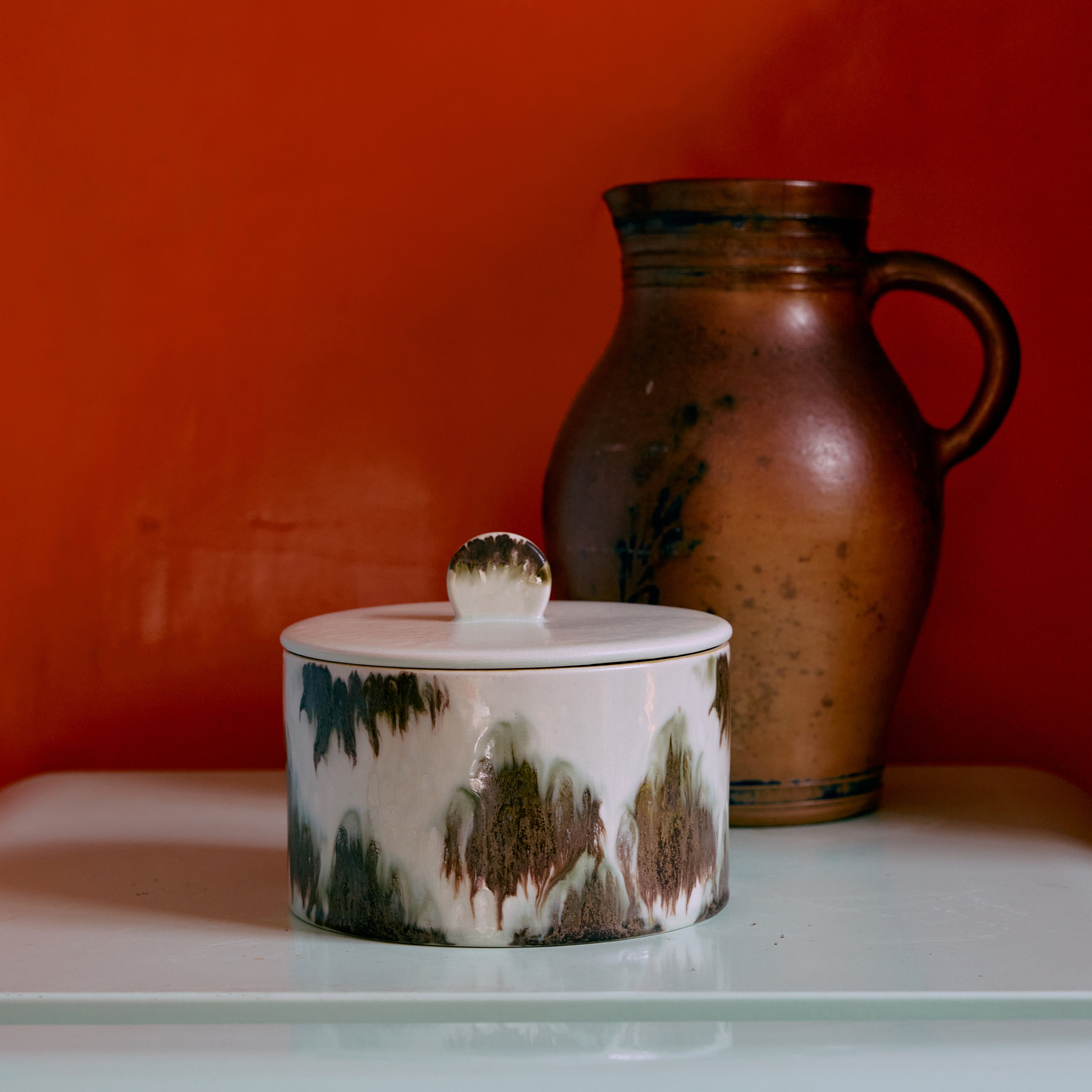 HKliving 70's Ceramics Cookie Jar Voorraadpot Ø 17 cm - Tide