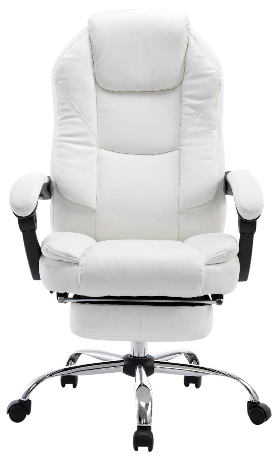 CASTLE - Chaise de bureau réglable pivotante en similicuir Blanc