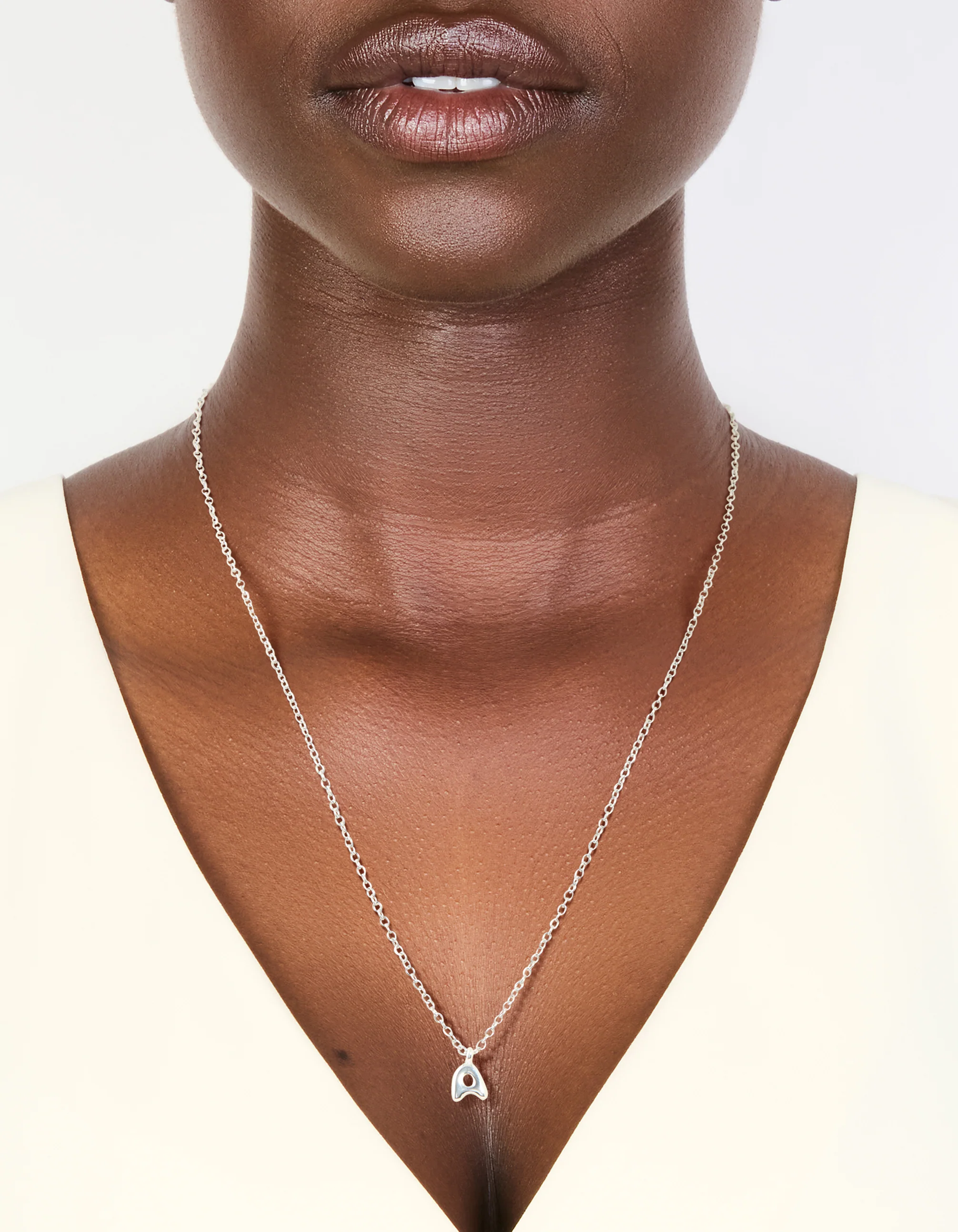 Waterproof Stainless Steel Mini Bubble Letter A Necklace