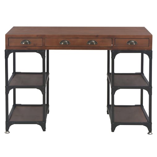 NNEVL Desk with 3 Drawers 110x50x78 cm Solid Fir Wood