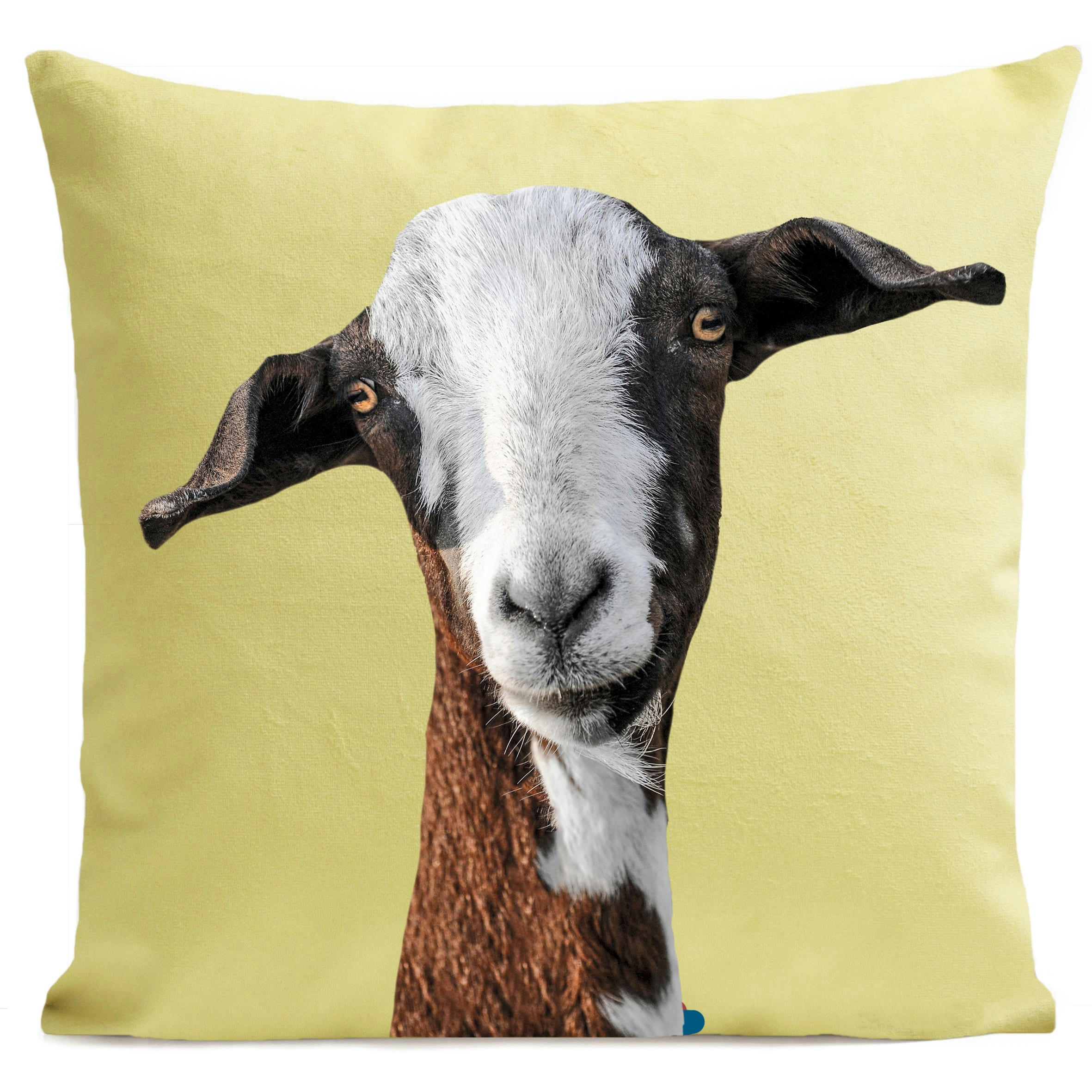 - Coussin campagne chèvre suédine jaune 40x40cm