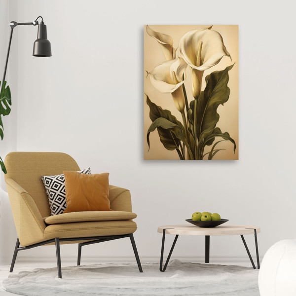 Feeby Obraz na płótnie, Kalia Kwiat Natura Vintage 40x60