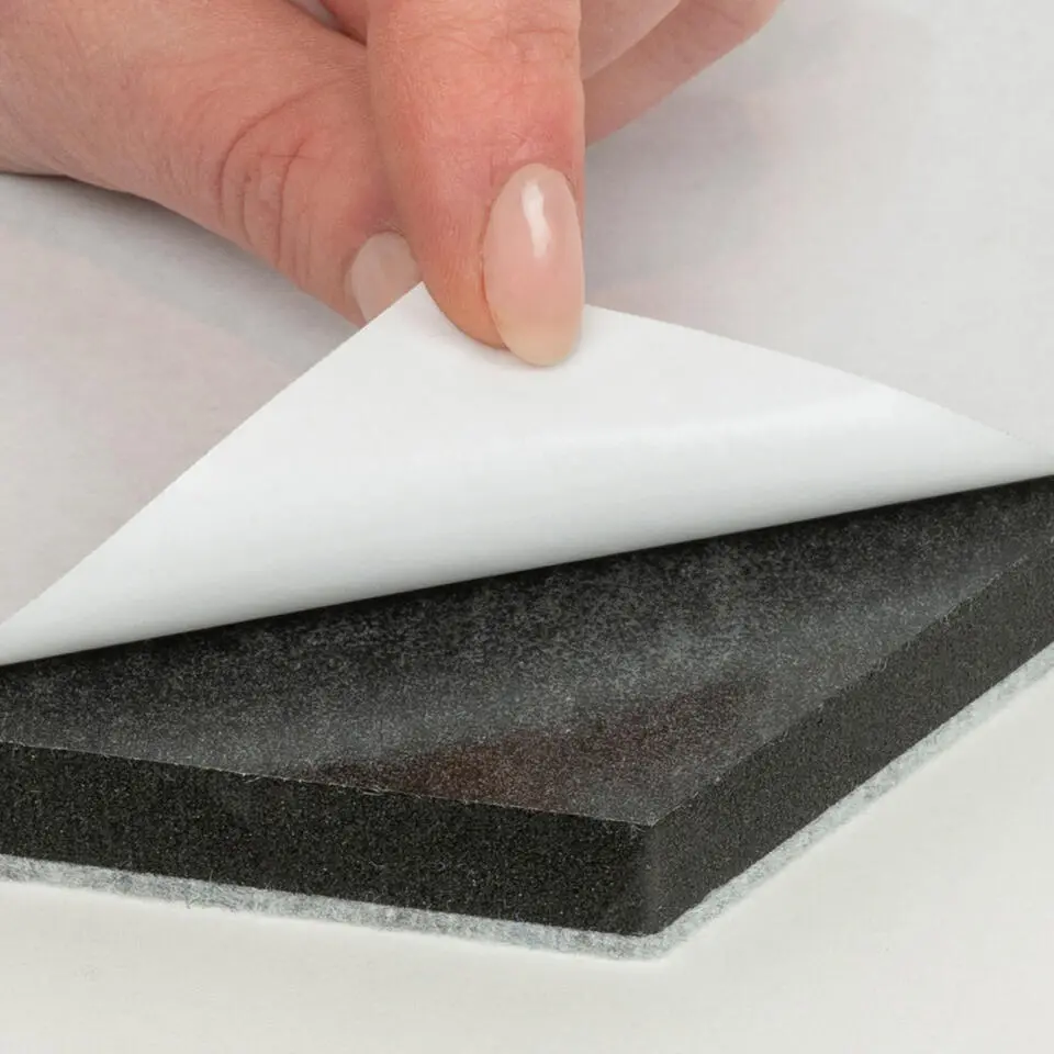 QUVIO Vilten Memobord vierkant - Grijs - Set van 4