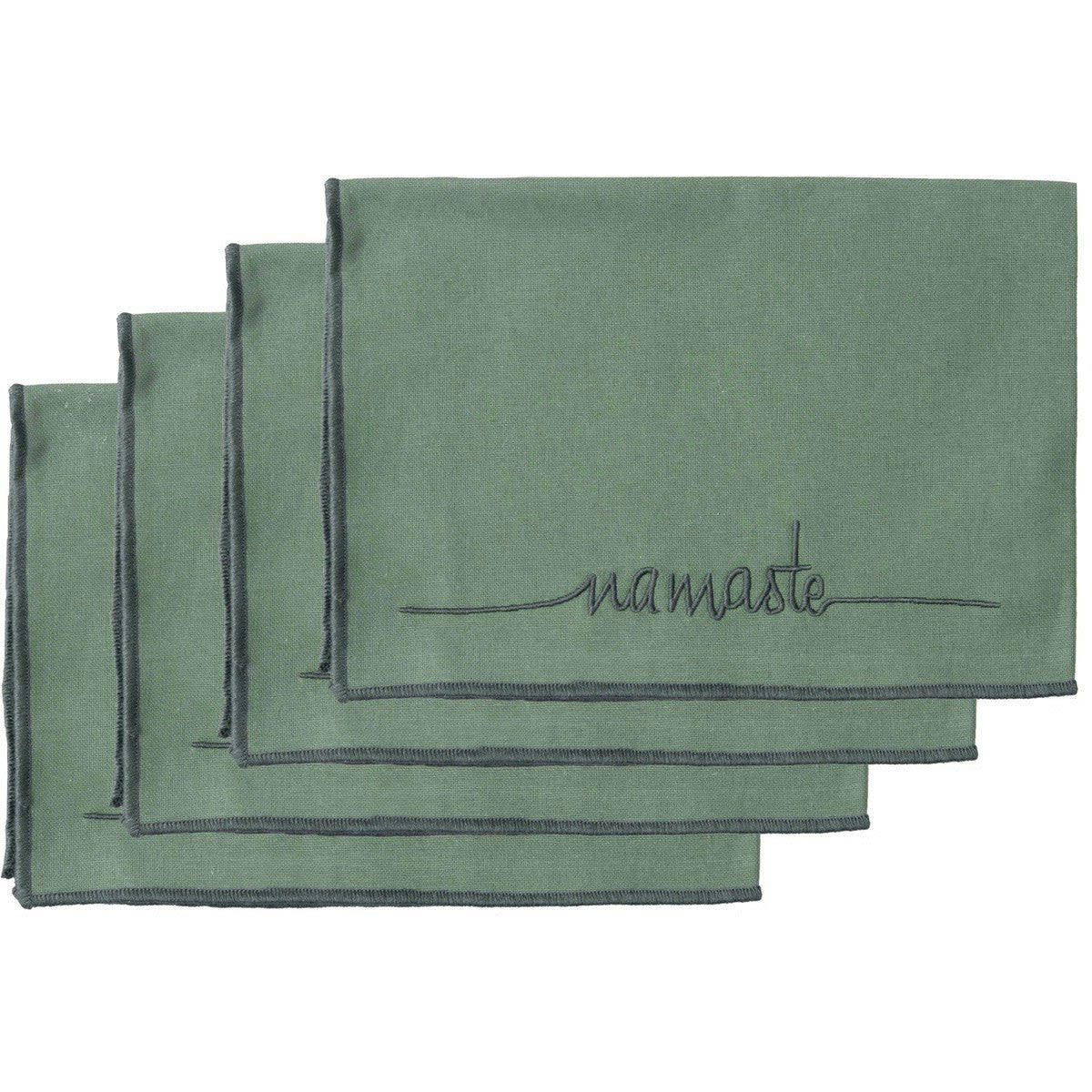 NAMASTE - Sets de table (x4) coton  35x50 vert lichen