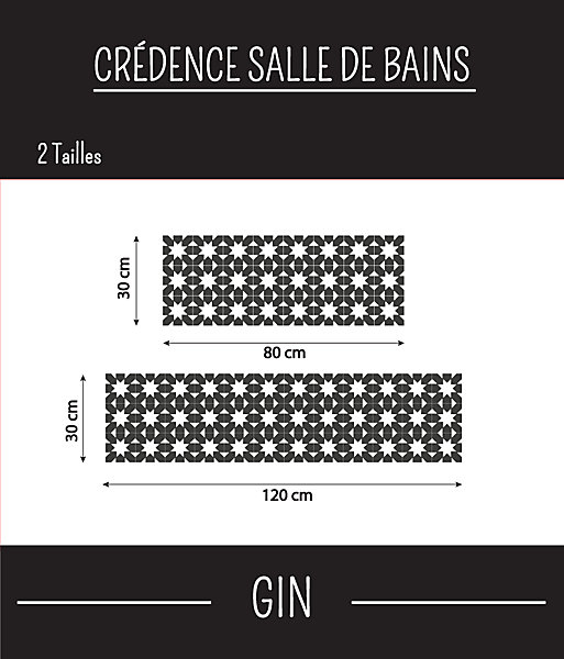 Crédence salle de bain GIN 80 cm 30 cm Ma Nouvelle Déco