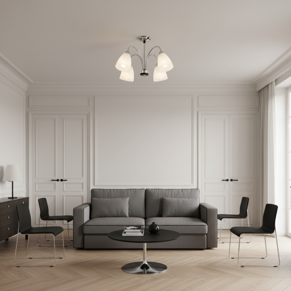 Lampa sufitowa chrom do kuchni glamour EDYLIT 4xE27 KARITA 7-221
