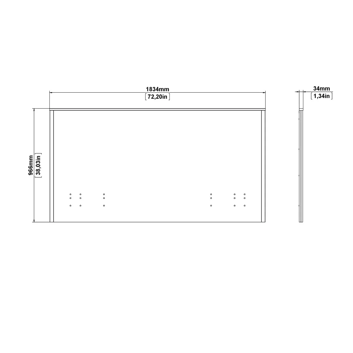 Seattle Queen Headboard, White-Wash Wood Grain