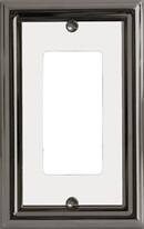 Atron Electro Industries 2490R Estate Rocker Style Switch Plate, 1 Gang, White & Satin Nickel