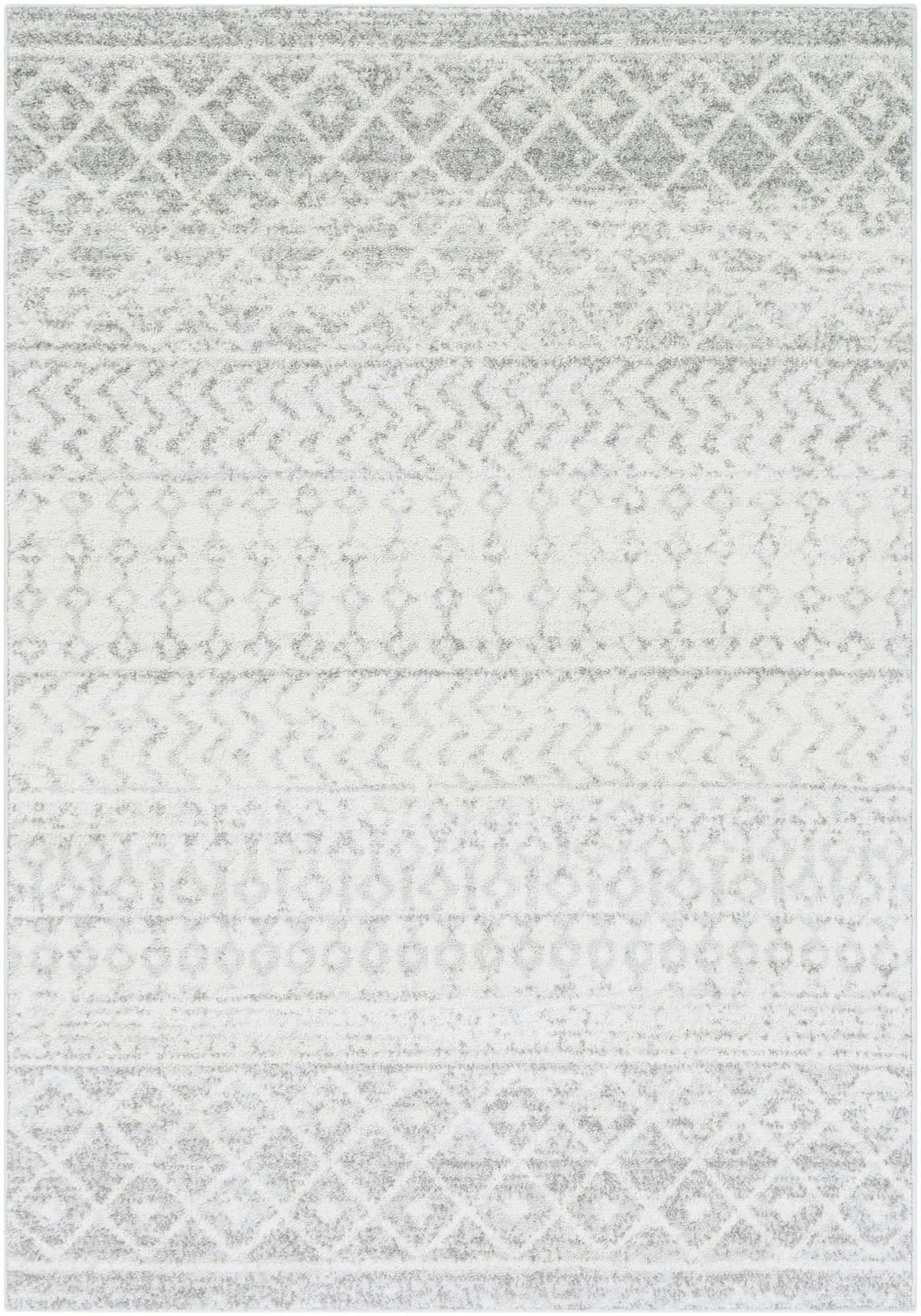 MILA - Tapis Scandinave Bohème Gris/Blanc 80x150