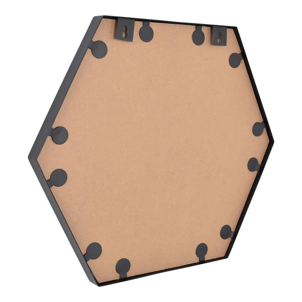 LOFT42 Wandspiegel Zeshoek Medium - Zwart - 46x41