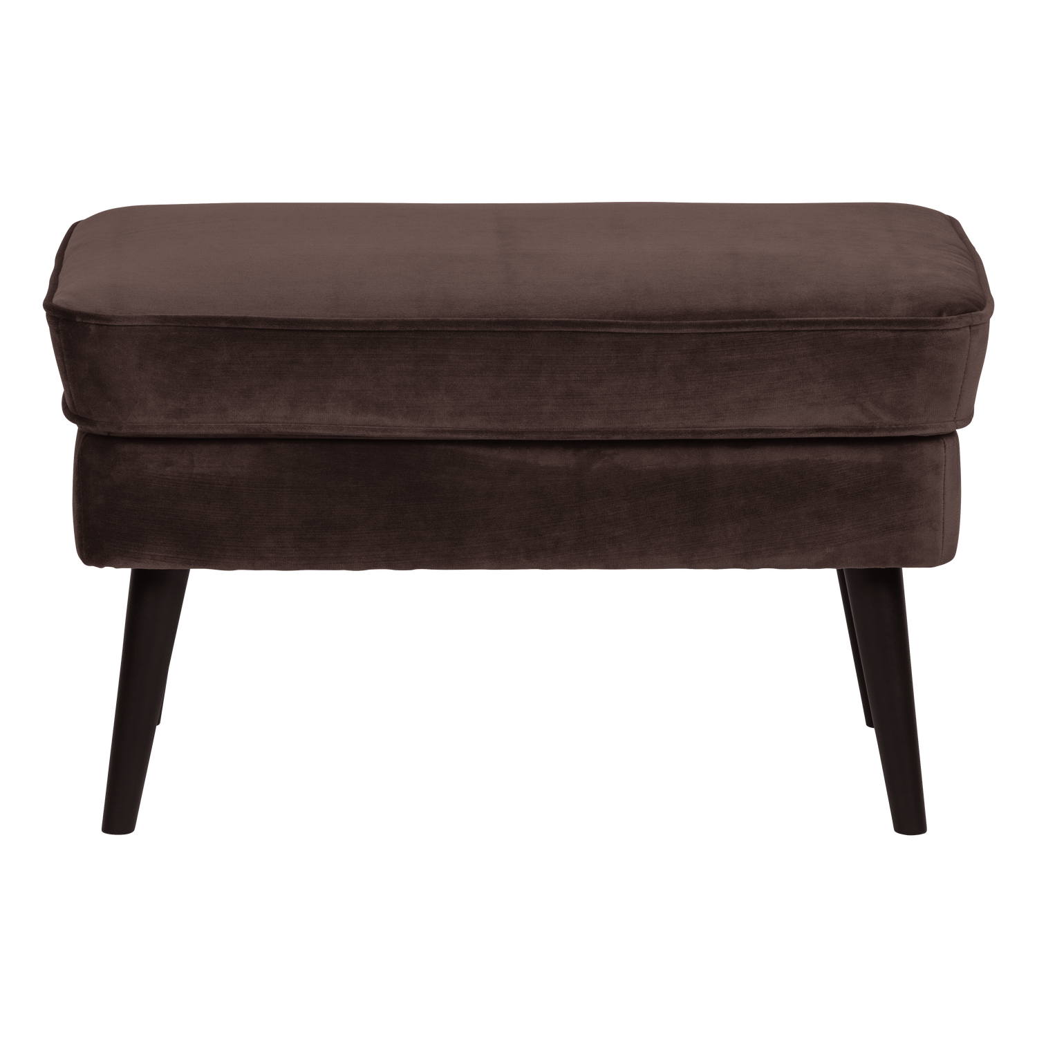 WOOOD hocker Rocco - Velvet - Donkerbruin - 47x77x51