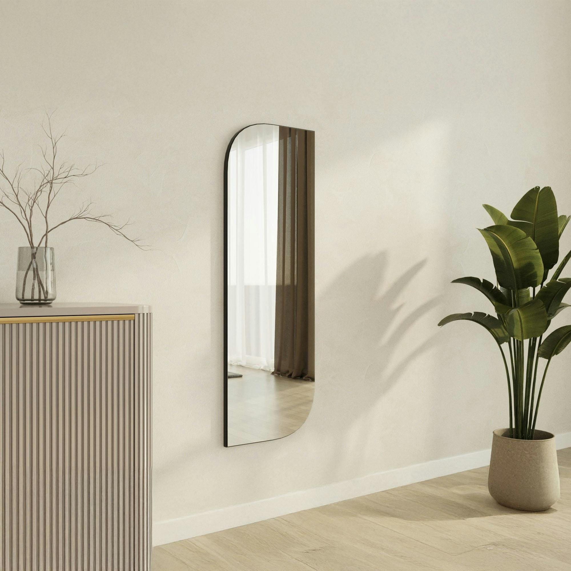 Miroir rectangulaire noir - angles arrondis 120 cm CODY