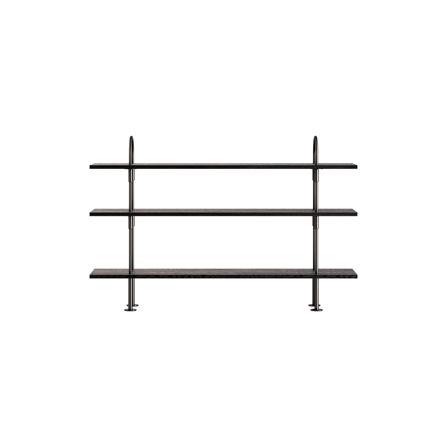 Keen Shelving, black brass/ash veneer