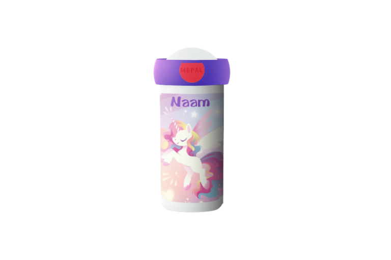 Ontwerp je eigen schoolbeker - Unicorn Glow