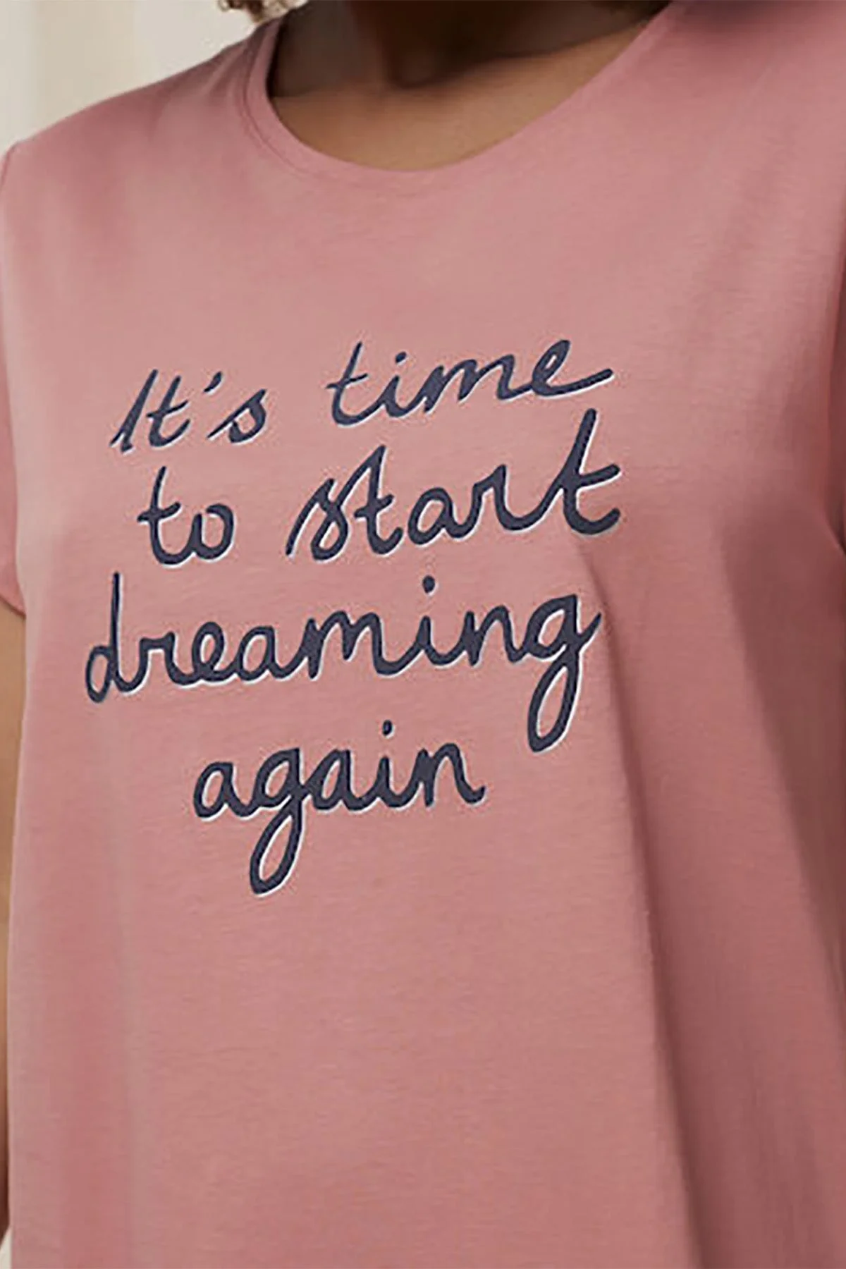 Cotton Printed Nightdress in Rust