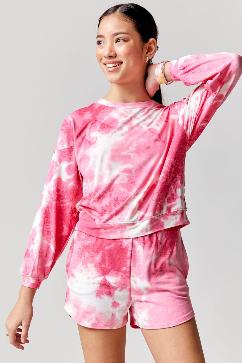 Hello Franki Tie-Dye Crew-Neck Sweatshirt for girls