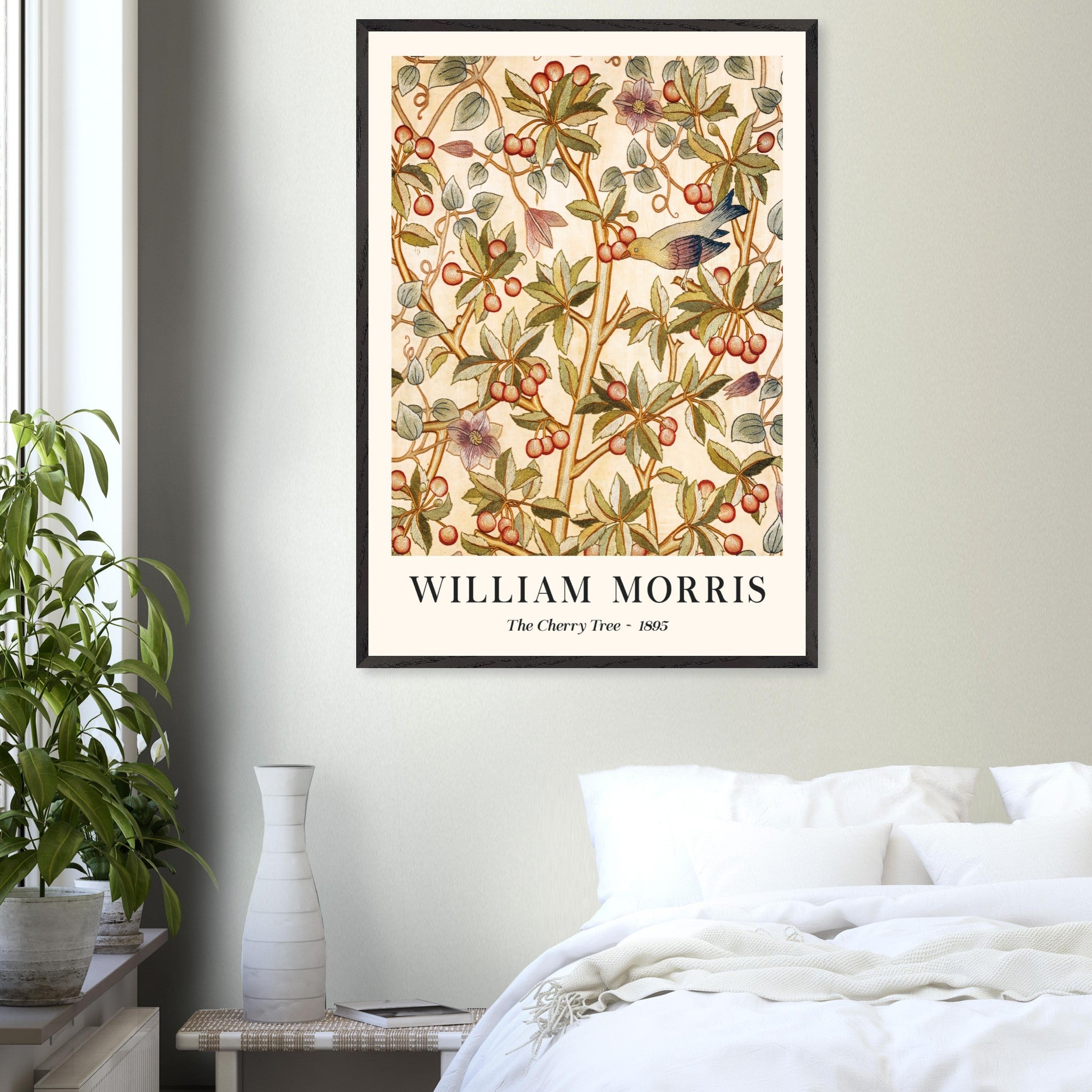 Artfulprints Poster William Morris - The cherry tree 1895  - 70x100 cm - Groen