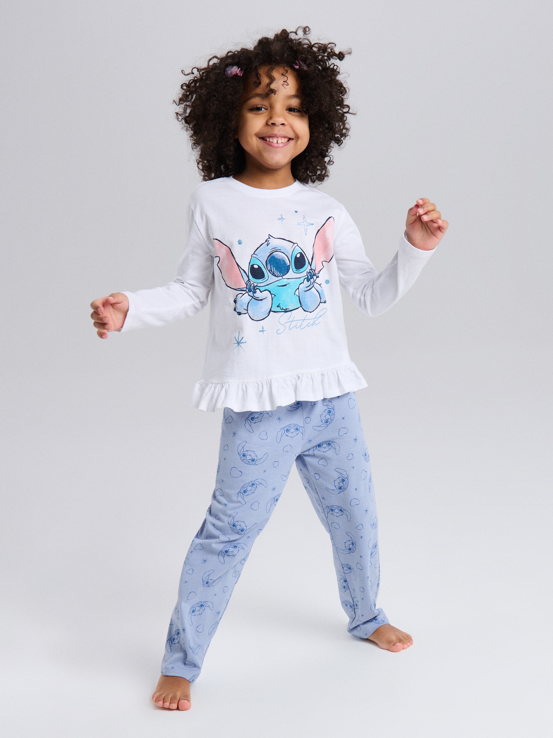 Bawełniana piżama dwuczęściowa z nadrukiem Stitch