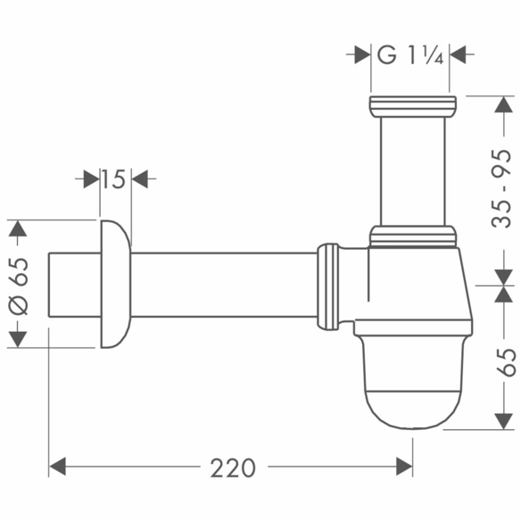 Brausetassensiphon, chromfarben