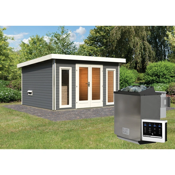 Saunahaus »Kuusalu 2«, 369x309x229 cm, 9 kW Bio-Ofen