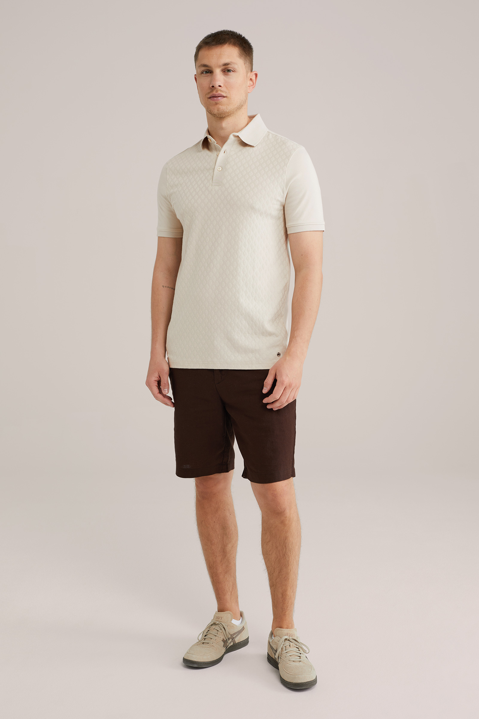 Heren Slim fit polo met structuur