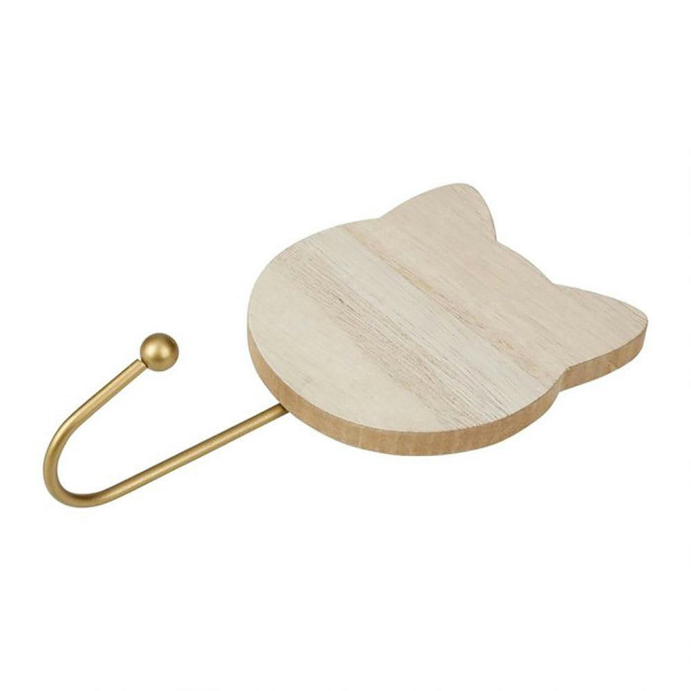 - Lot de 3 patères bois chat naturel