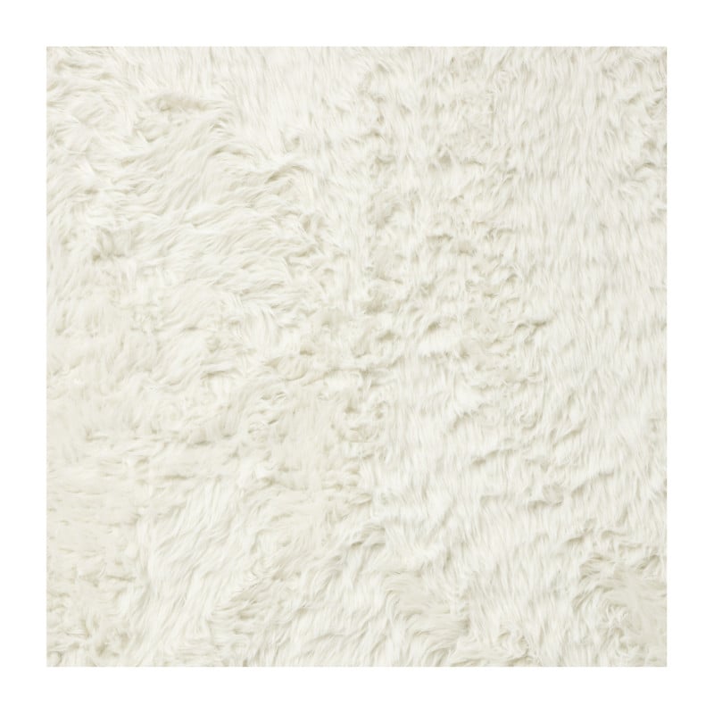 Vloerkleed fluffy rond - wit - &Oslash;120 cm