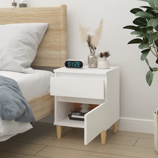 NNEVL Bedside Cabinet White 40x35x50 cm