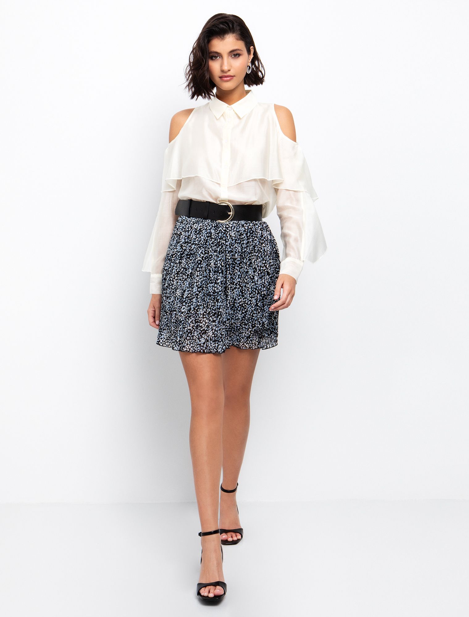 Πουκάμισο με cut-out & βολάν