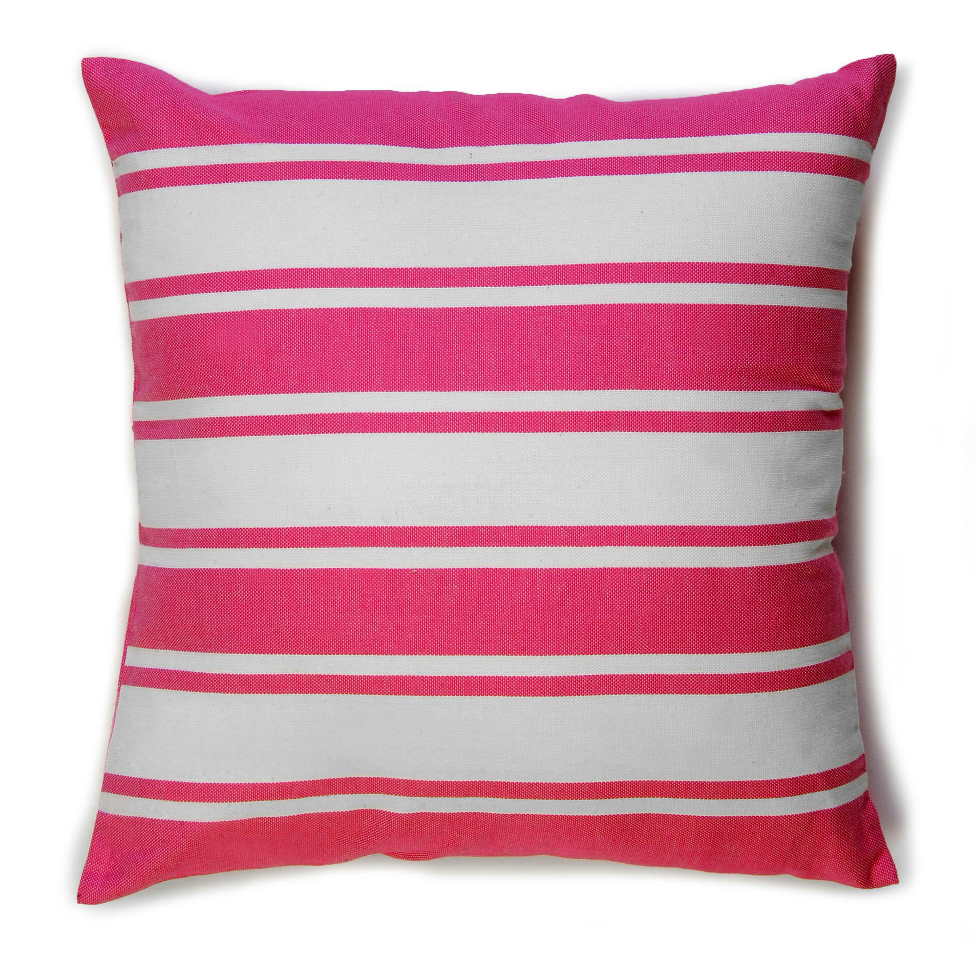 CASABLANCA - Housse de coussin coton fushia rayures blanches 40 x 40